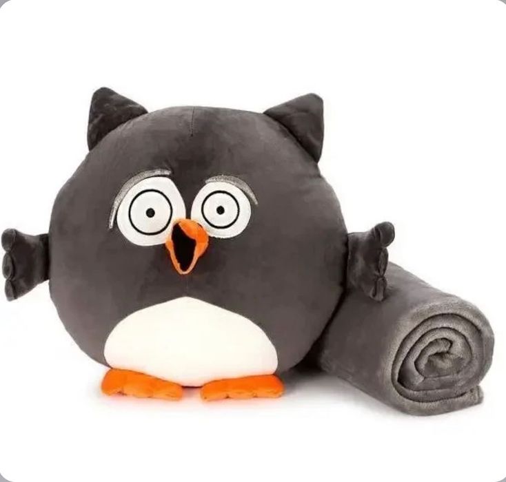 Игрушка-подушка с пледом Сова в ассортименте
