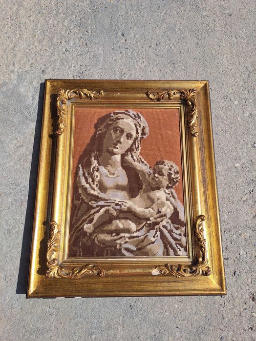 tablou goblen Fecioara Maria cu Pruncul 46/56 cm