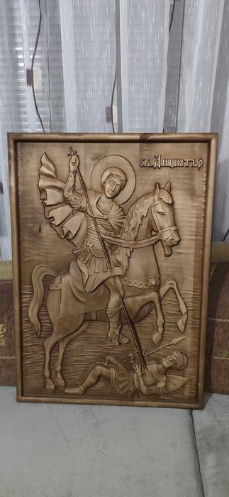 Икони - Дърворезба връху масивна дървесина, Алуминий, Мрамор !