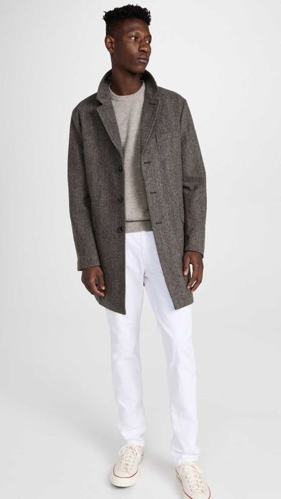 Barbour, Palton de lână Hendon cu model Herringbone, Gri, M