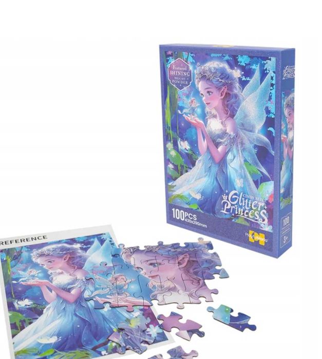 НОВО! Луксозни блестящи пъзели с брокат за момичета с Феи и принцеси