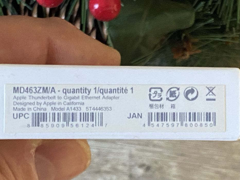 Adaptor original Apple Thunderbolt la placa retea Gigabit Ethernet