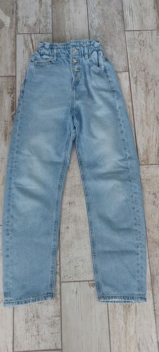 Дамски дънки paperbag ZARA