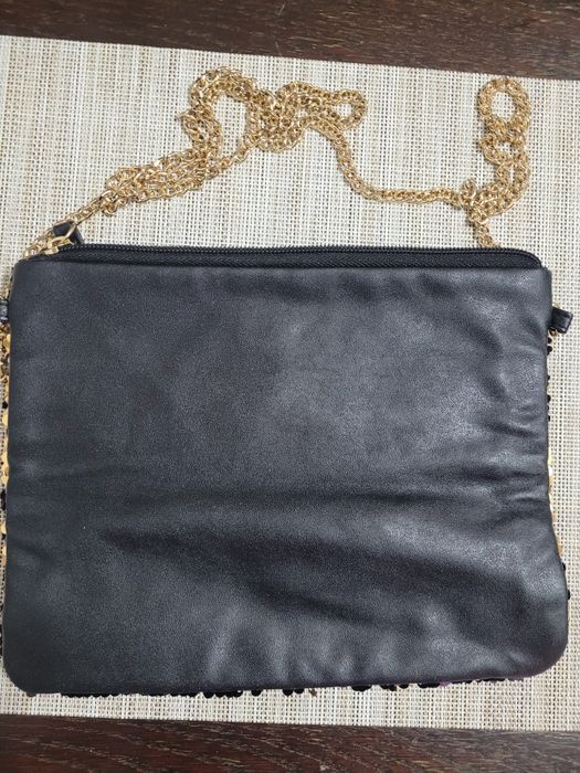 Poseta de ocazie neagra/aurie cu paiete- Avon