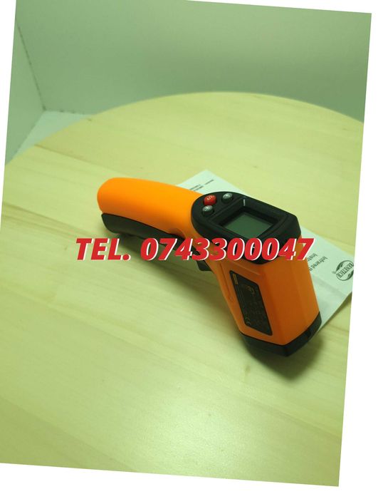 Termometru Industrial Optim 380 Interval -50 +380 Grade C - Cu Afisaj Luminat , Portocaliu Negru