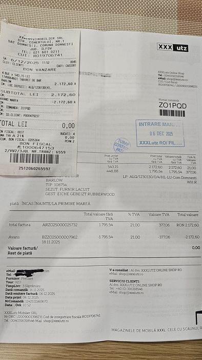 Scaune bar XXL Lutz noi cu factura si garantie