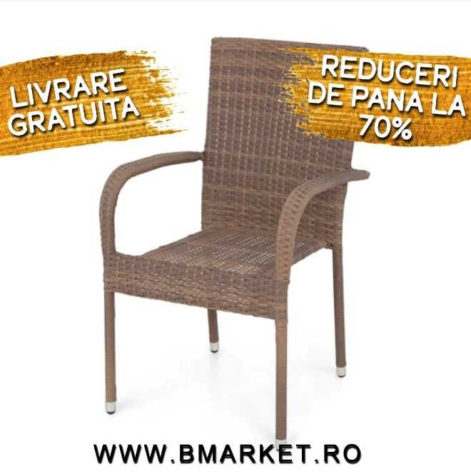 Set 4 Scaune exterior gradina/terasa/balcon Maro