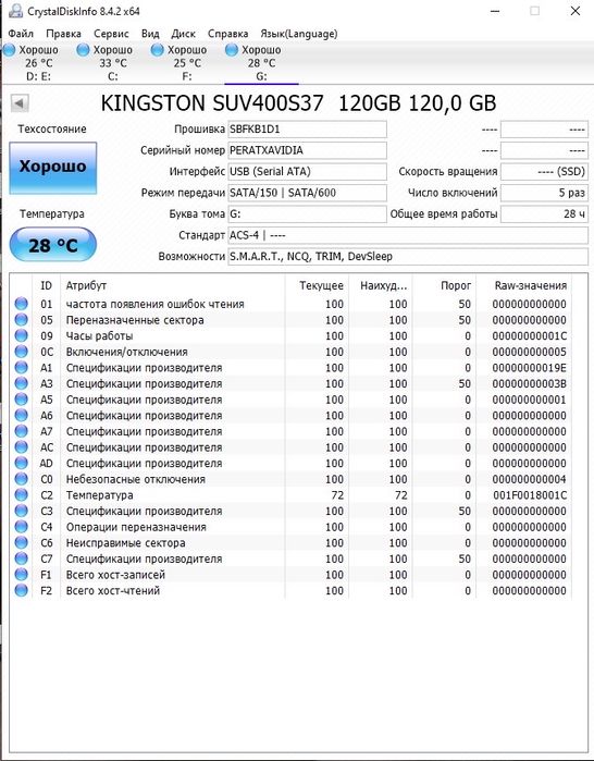 SSD 120 Гб (Kingston)