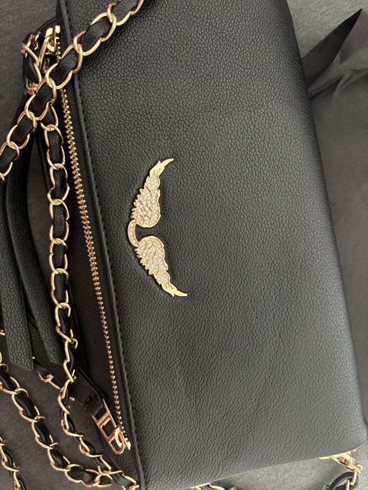 Geanta Zadig&Voltaire neagra cu detalii aurii