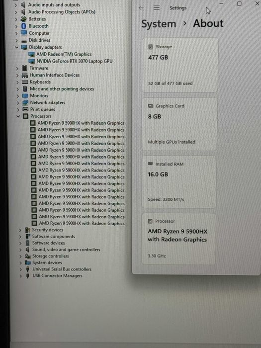 17.3 300Hz ROG Strix`Ryzen 9-5900HX/RTX 3070/16GB RAM/512GB SSD/RGB