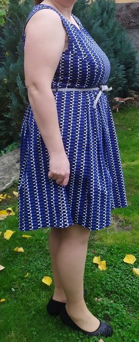 Rochie albastra cu imprimeu