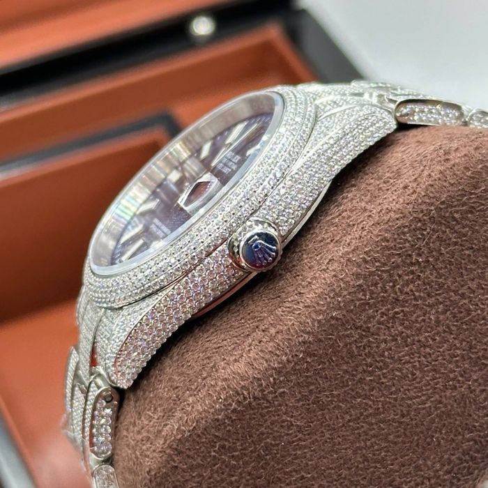 rolex datejust pave blue dial 41,mm