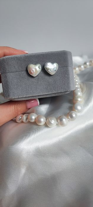 Set perle de cultura, colier si cercei