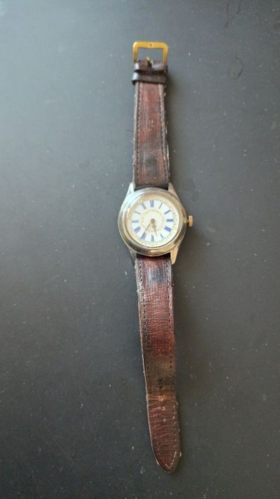 Ceas de mână Vintage / Trench Watch (posibil cca. 1910-1920) - Cadran Email, Funcțional