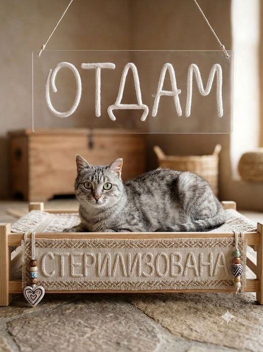 Отдам в добрые руки: ласковая полосатая кошечка (стерилизована)