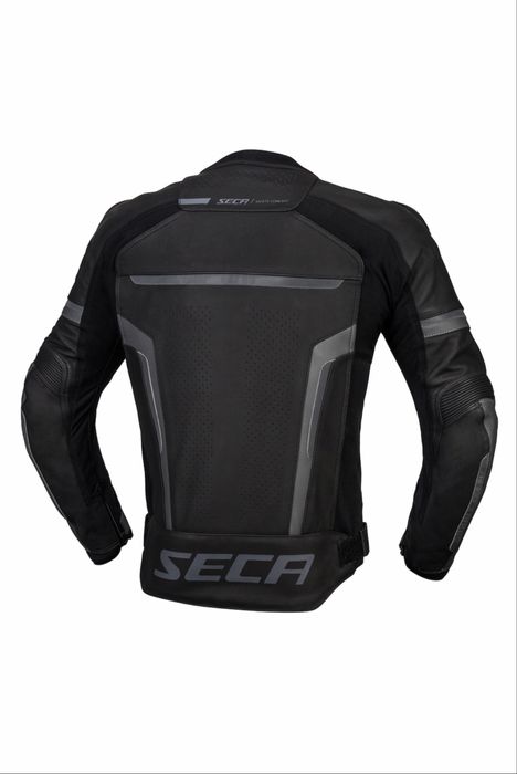 Geaca moto piele Seca Hooligan Negru/Gri marime 52