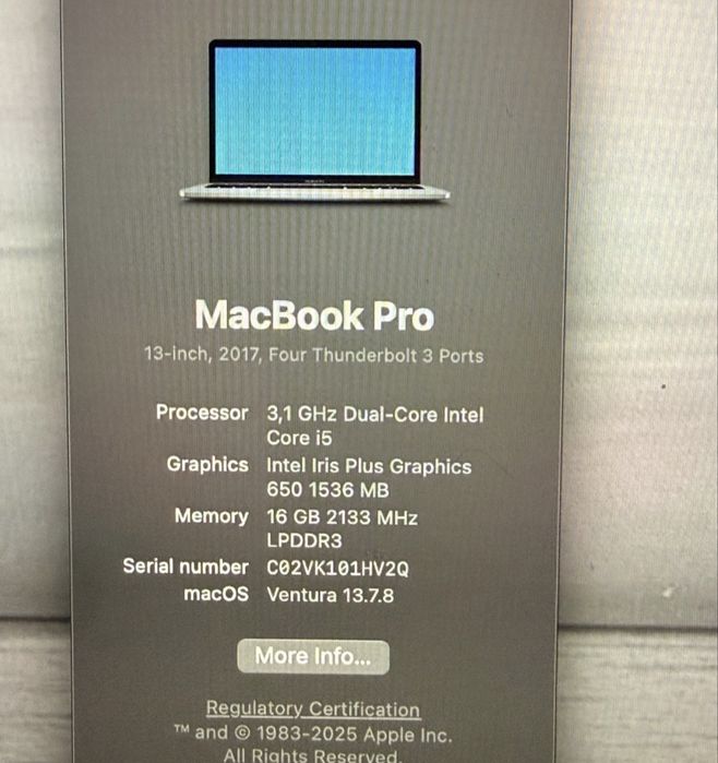 Macbook Pro Touch bar 2017 - display defect