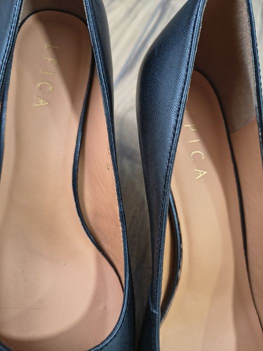 Pantofi cu toc piele naturală