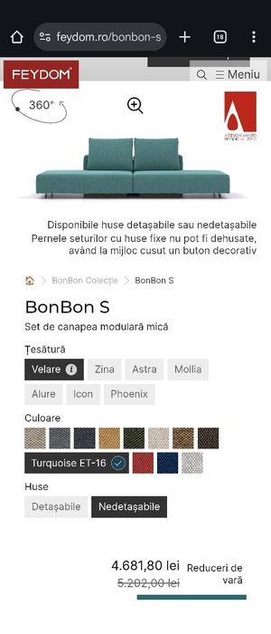 Canapea modulara Feydom BonBon S