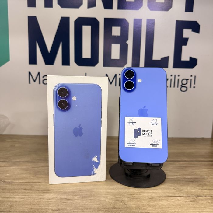 iPhone 16 blue 100%