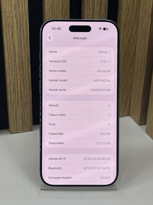 Iphone Air 256Gb 100% bat (3 cicluri) Garantie/Factura #63538