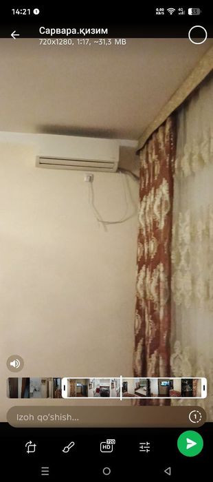 Сергели 6А   2 хонали квартира ижарага берилади. Мошина бозорнинг орка