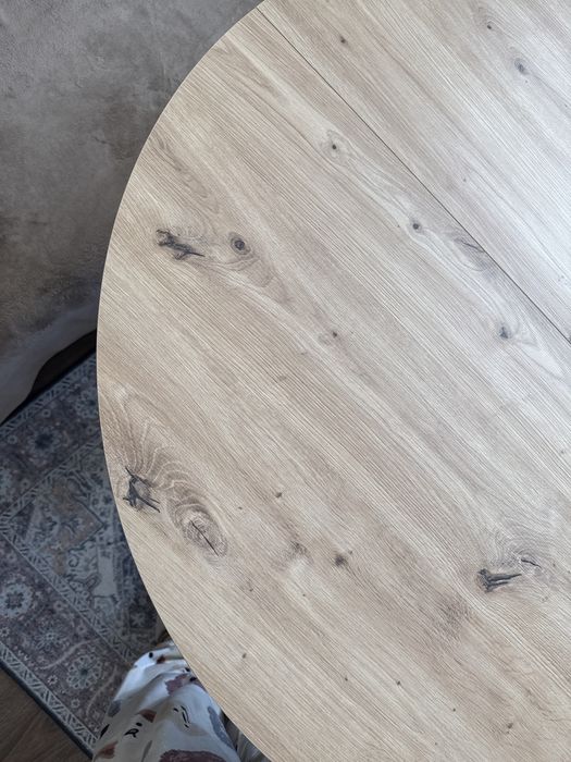 Кръгла Трапезна Маса от ДЪБ Чисто Нова-AIKO(разтеглива)