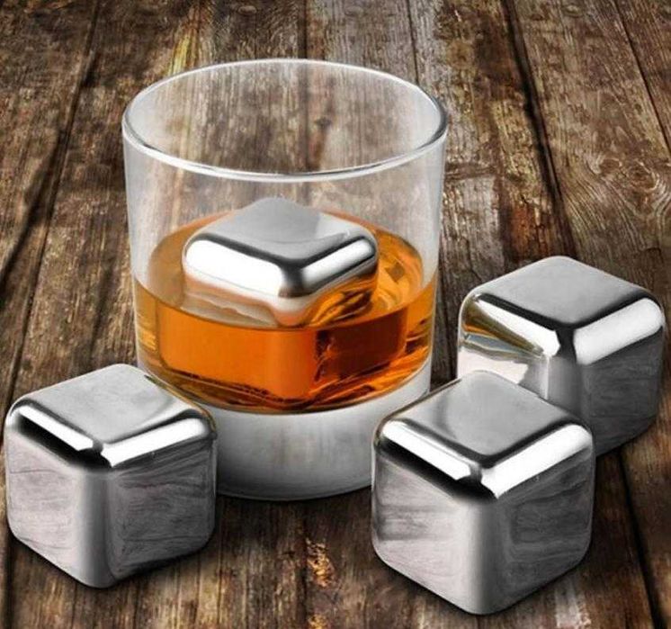 Whisky Stones Метални Ледчета Уиски Ракия Вино Коктейли Сок Охладители FoodGrade 304 SS Stainless Steel Неръждаема Стомана Безводни Охладители Напитки