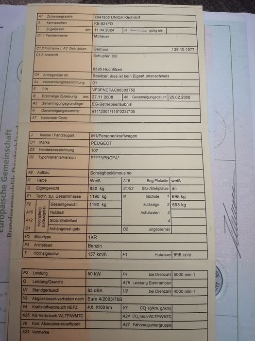 Пежо, peugeot 107 за части 1.0 1KR