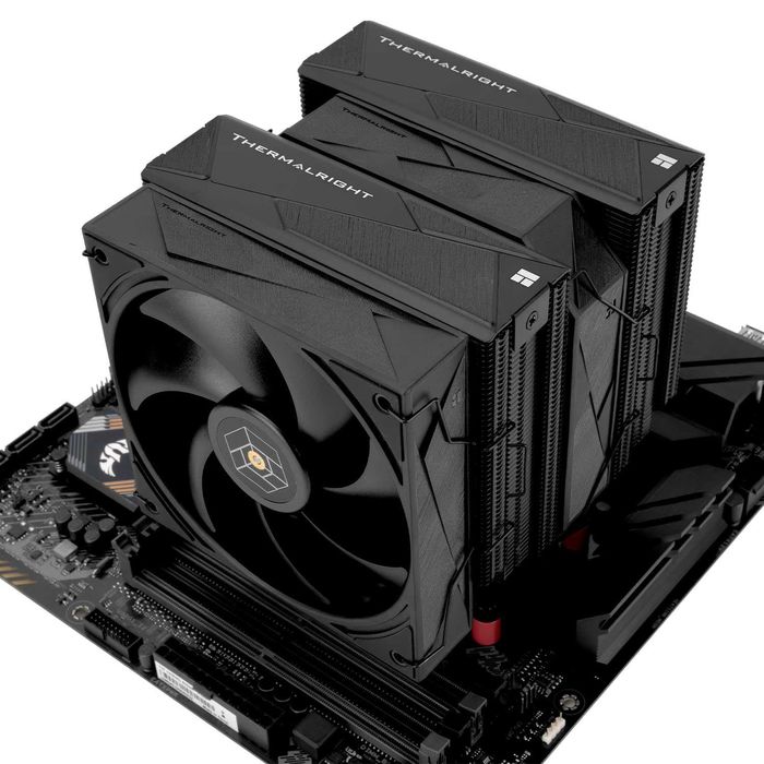 Cooler CPU Procesor Aer PC Desktop Thermalright Royal Pretor 130 Negru 6 heatpipe Ventilatoare Dual PWM AMD AM4 AM5 Intel LGA 1851 1700 1150 1151 2011