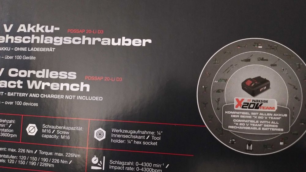 Masina de insurubat cu impact Parkside PDSSAP 20 Li D3