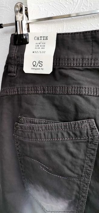 Blugi jeans femei QS by Oliver Catie Slim Fit W32/L32 gri inchis Noi