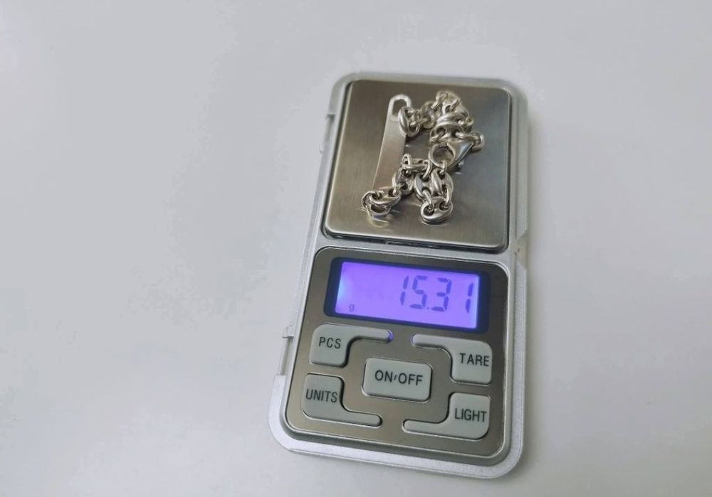 Veche bratara masiva din argint de 925 cu zale stil mariner