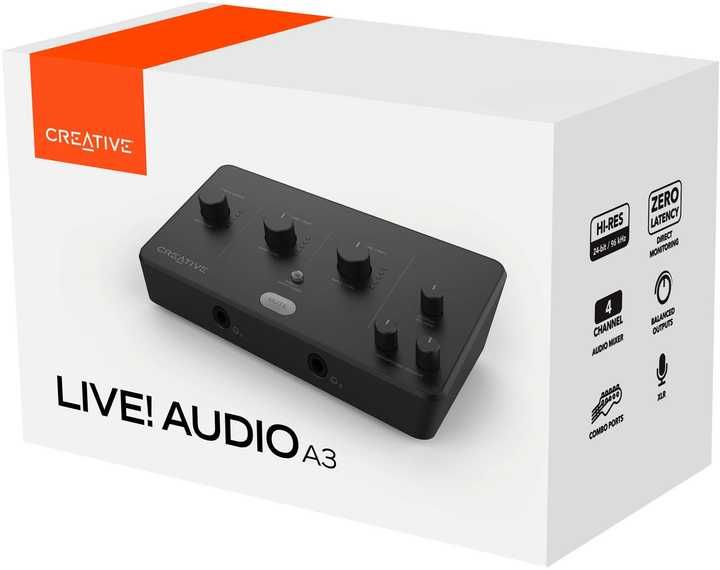 Външна звукова карта Creative Live! Audio A3/ Hi-Res запис