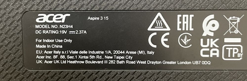 Acer Aspire 3 15 — i3-N305 / 8 ГБ LPDDR5 / SSD 256 ГБ / Full HD