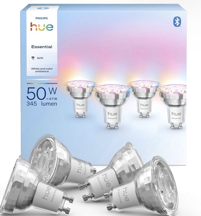 4 Spoturi LED inteligent Philips Hue Essential GU10