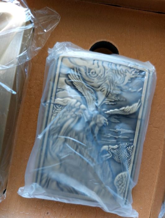 Комплект запалка и пепелник,нов,от месинг