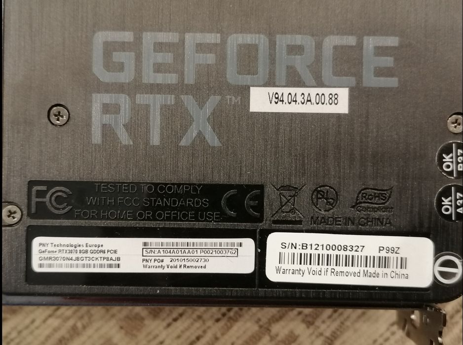 Продавам видео карта PALIT RTX3070, PCIE