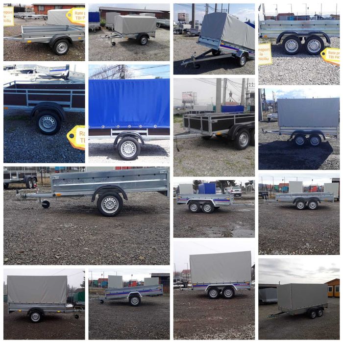 Platforma - Trailer 4,5 sau 5 m 2000-2700Kg  aplecată spate