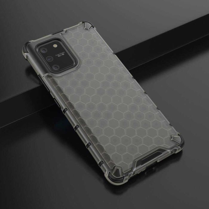 Husa carcasa telefon mobil Samsung Galaxy S10 Lite - Gel TPU Honeycomb Shock-proof Black CUBZ