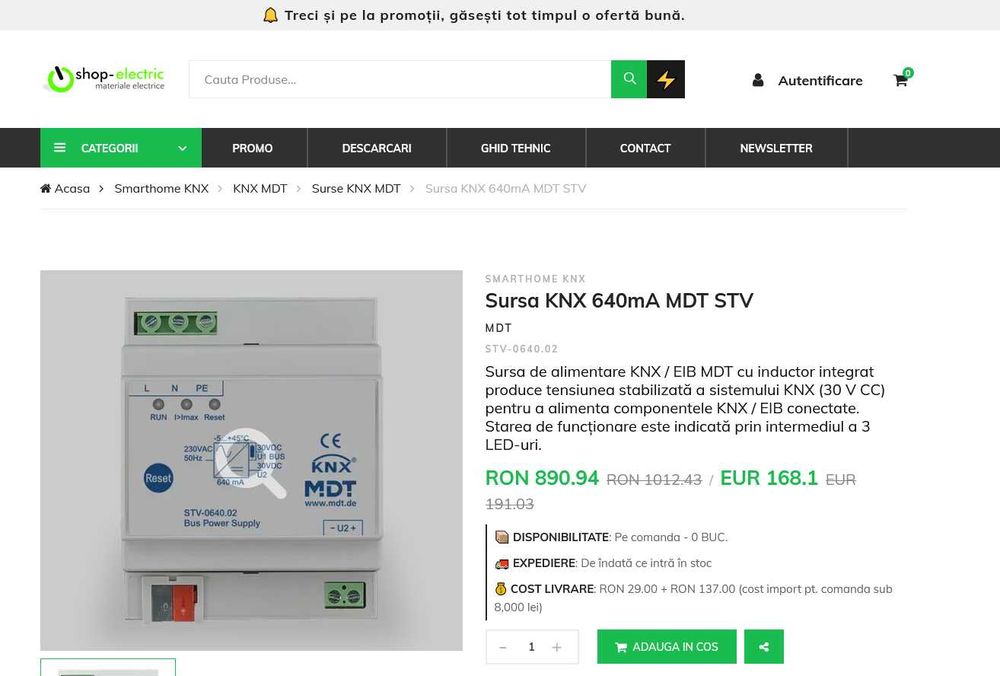 MDT STV-0640.02 Sursa KNX 640mA