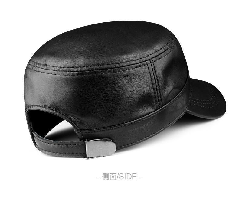 Мужская шапка кепка из натуральной кожи зимняя утепленная мужской