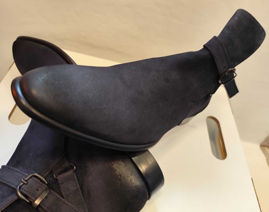 Ghete jodhpur 44 de lux Lagerfeld lucrate manual piele naturala navy