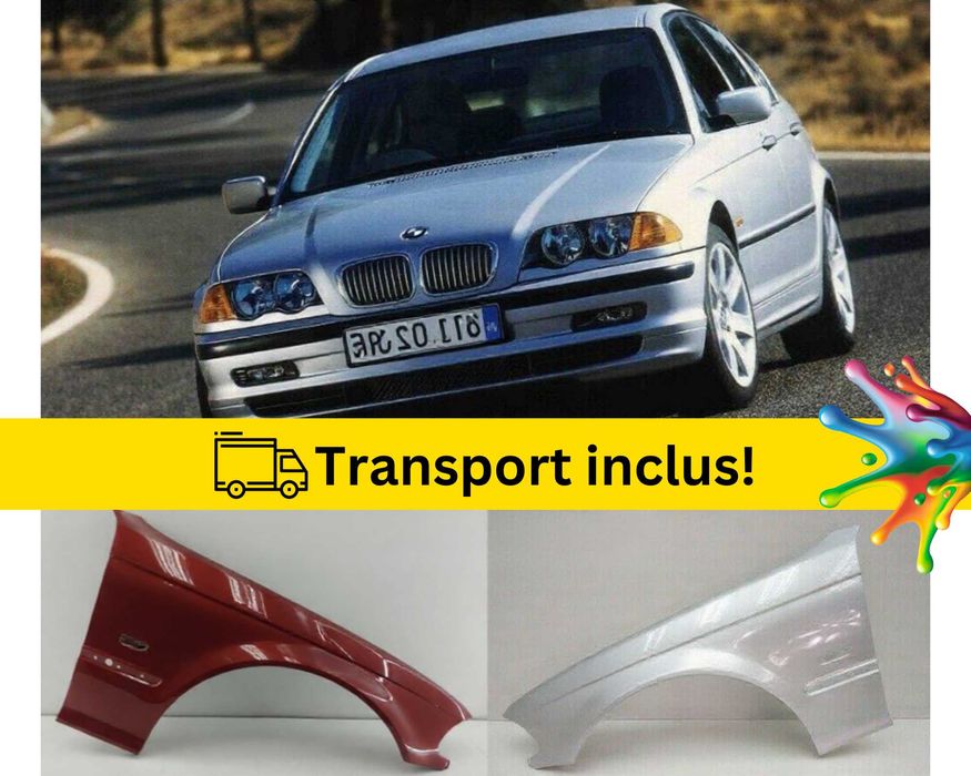 Aripa fata BMW Seria 3 E46 1998-2001 NFL Negru Gri Albastru Alb Verde