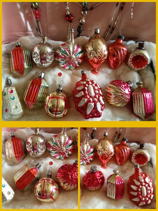 Винтажные елочные игрушки, стекло СССР,ГДР