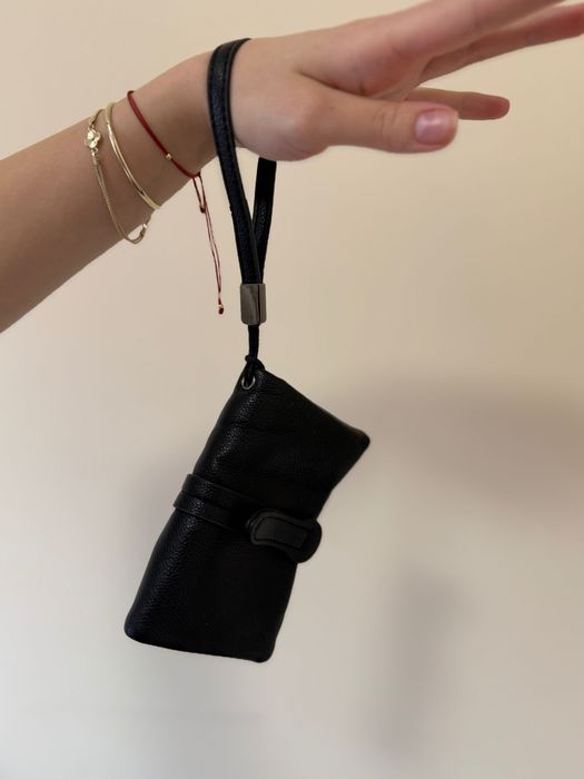 Портмоне от естествена кожа черно made in italy