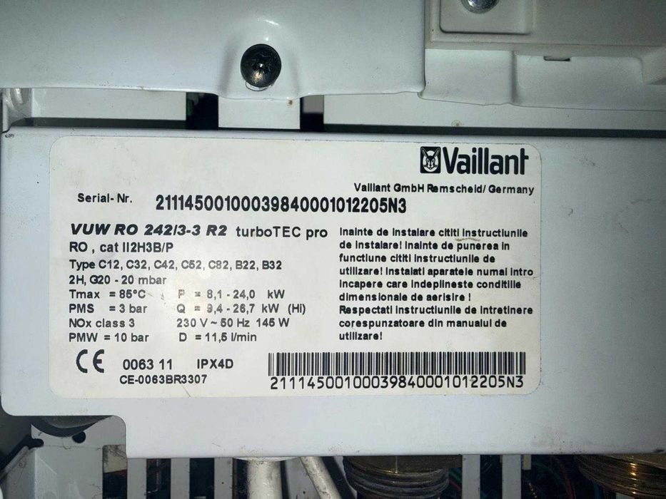Vând centrală termică Vaillant VUW RO 242/3-3 R2 – funcțională, completă, Timișoara