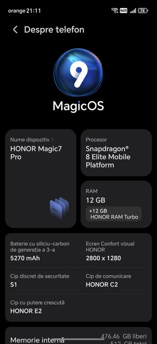 Vând/schimb Honor Magic 7 Pro