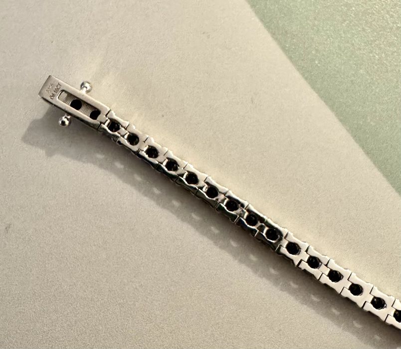 Лимитиран модел !! Тенис гривна с черни лаб. диаманти!! Мойсанити!