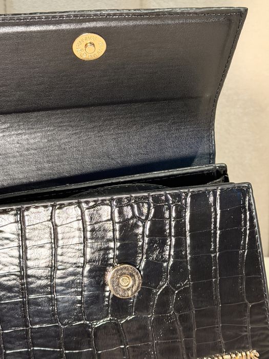 Geantă JAQUEMUS neagră-piele crocodil